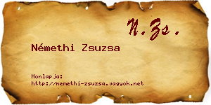 Némethi Zsuzsa névjegykártya